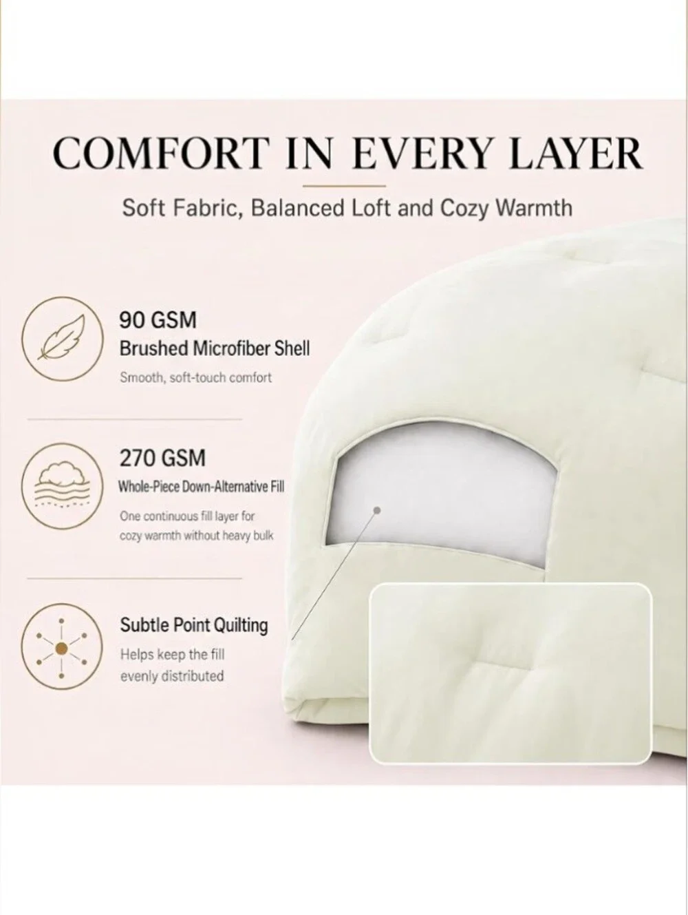 King Comforter Set, 3 Pieces Down Alternative Bedding,can Use As A Duvet Insert.